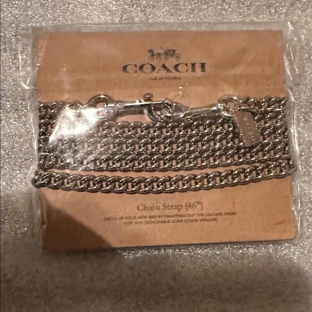 NWT Coach Silver Chain Strap